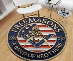 masonic round rug a band of brothers