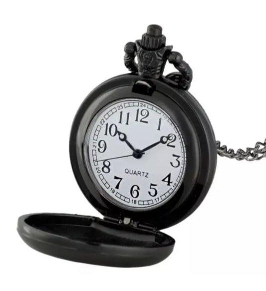 black masonic pocket watch open view