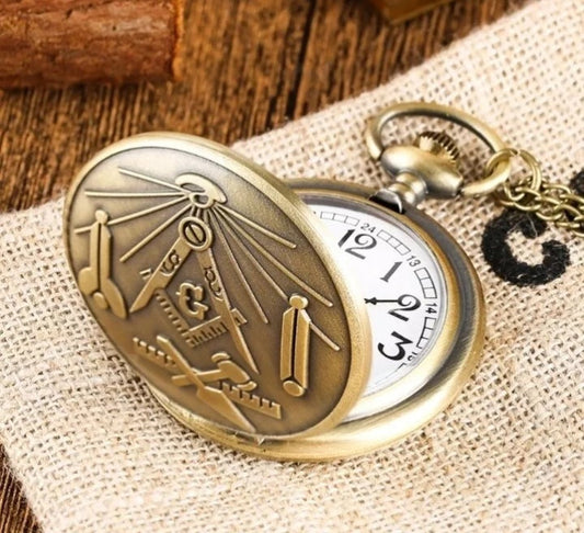 masonic working tools pocket watch top view