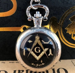 Retro masonic pocket watch front view