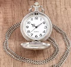 Silver masonic pocket watch open view