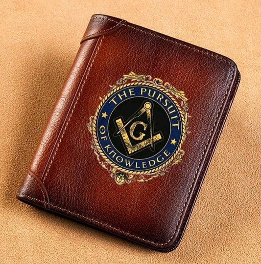 brown masonic wallet