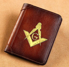 masonic wallet with square and compass