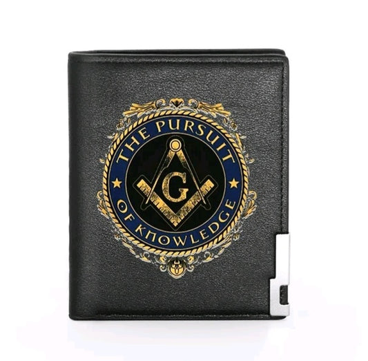 black masonic wallet the pursuit of knowledge