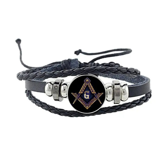 Leather Masonic Bracelet