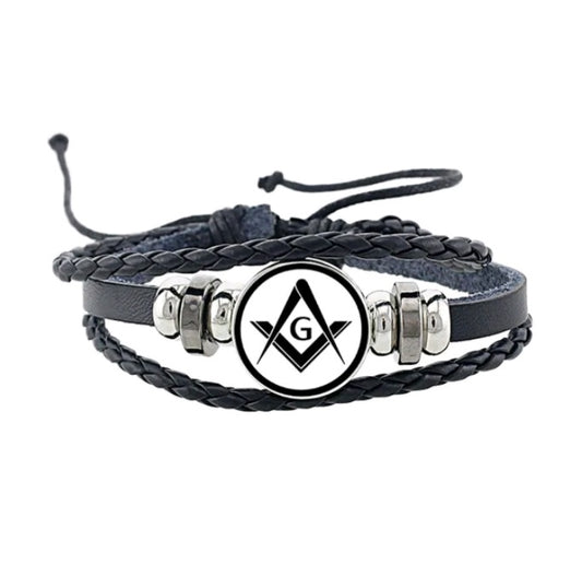 Leather Masonic Bracelet