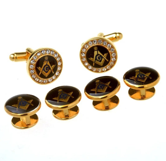 (10 sets) Matching Masonic CuffLinks & Studs set.